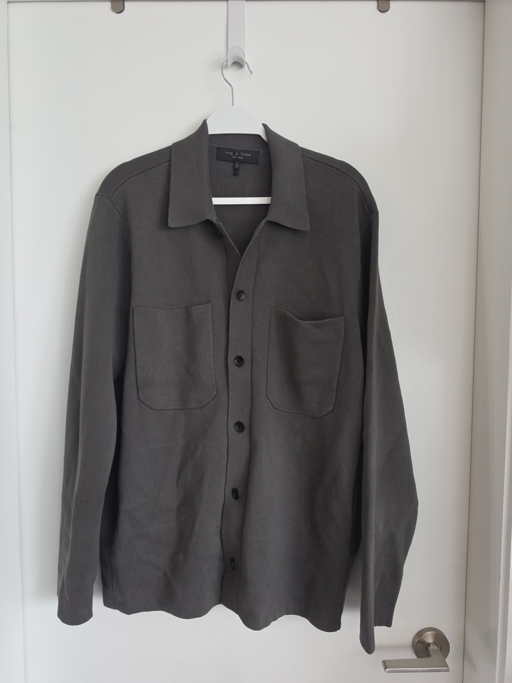 rag & bone Men's Dark Gray Button-Up Shirt Jacket